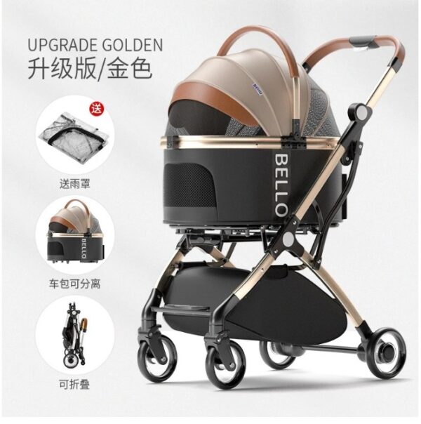 Bello รถเข็นสัตว์เลี้ยง ถอดกระเป๋าเป็นคาร์ซีท - Image 8
