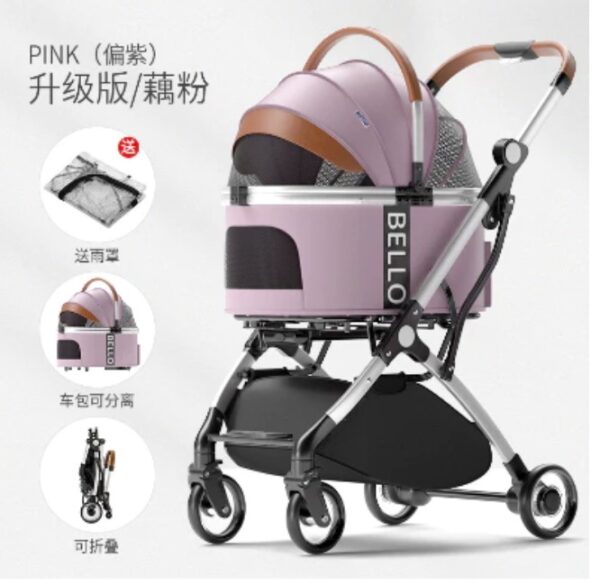 Bello รถเข็นสัตว์เลี้ยง ถอดกระเป๋าเป็นคาร์ซีท - Image 6