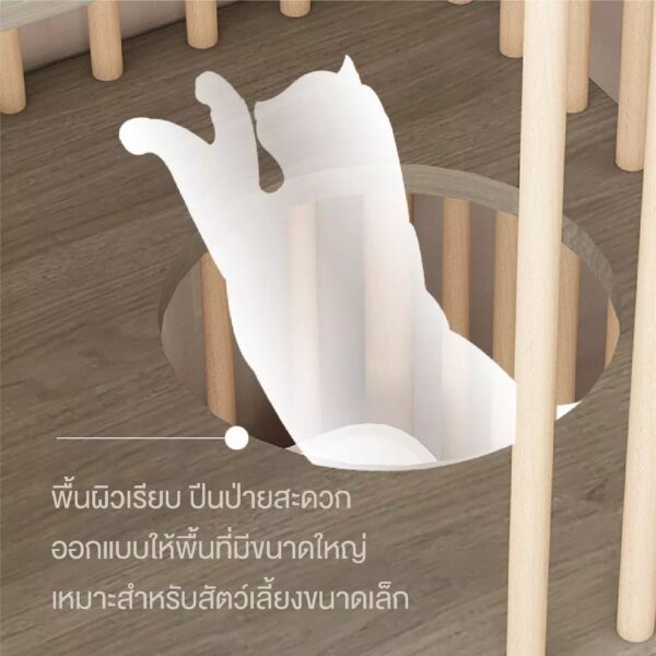 กรงแมว กรงแมวไม้เนื้อเเข็ง บ้านเเมว วิลล่าแมวขนาดใหญ่ - Image 5