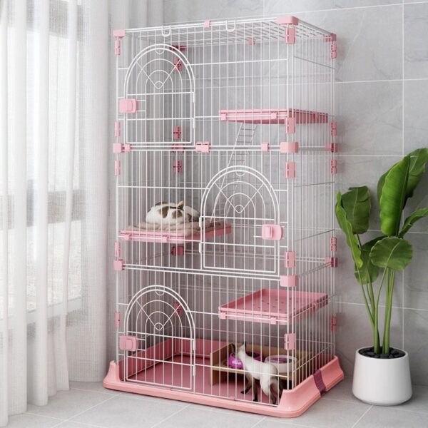 บ้านแมวกรงแมว กรงสัตว์เลี้ยง ขนาดใหญ่ พับได้ต่อเพิ่มได้ - Image 5