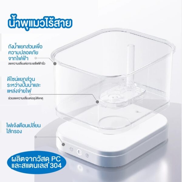 น้ำพุไร้สายสัตว์เลี้ยง ระบบเซ็นเซอร์ - Image 9