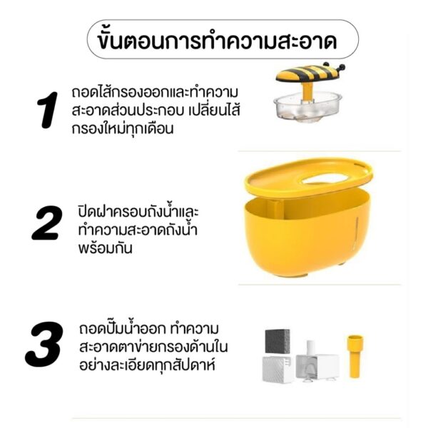 น้ำพุแมว น้ำพุสัตว์เลี้ยง อัตโนมัติ - Image 6
