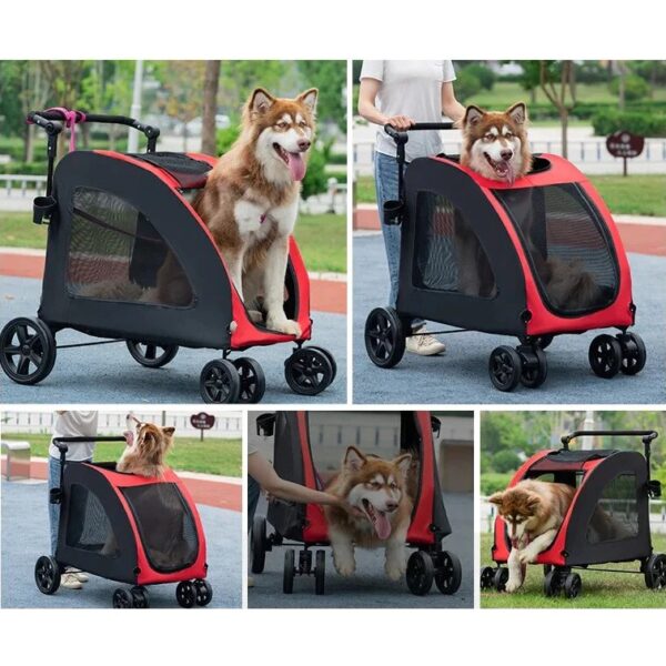 รถเข็นสัตว์เลี้ยง ขนาดใหญ่ ฟรี!! สายจูง - Image 8