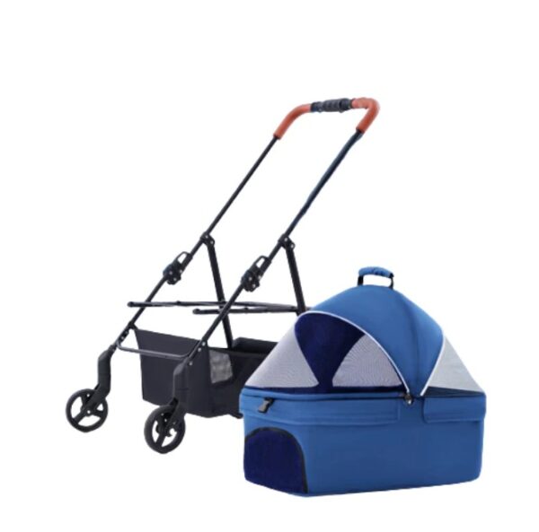 ✨รถเข็นสัตว์เลี้ยง Pet Trolley รถเข็นถอดเป็นcar seatได้ รถเข็นแมว น้องหมาพันธุ์เล็ก - Image 4