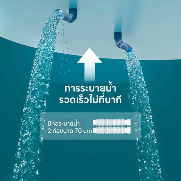 สระน้ำเป่าลมสำหรับสุนัข สระน้ำขนาดใหญ่ สระน้ำครอบครัว มีสไลเดอร์ ของแถมเพียบ - Image 6