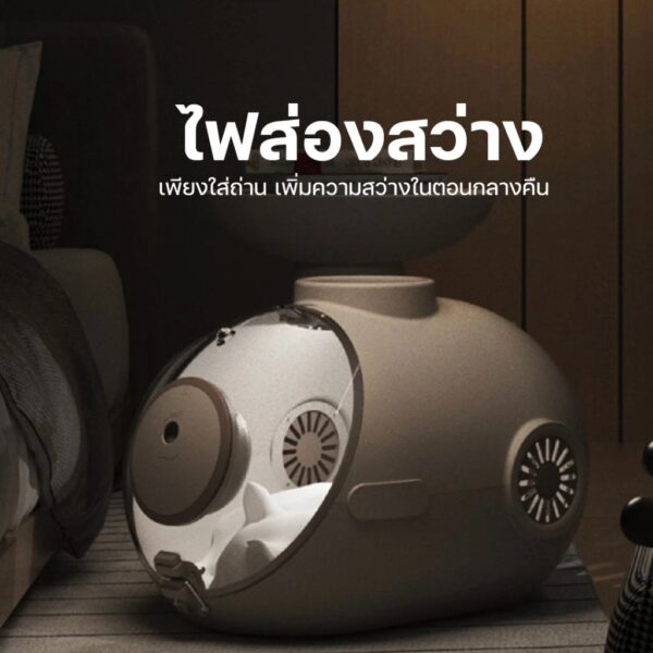 [Bratvee] กระเป๋าแคปซูล สำหรับสัตว์เลี้ยง กระเป๋าแมวแคปซูล มีพัดลมช่วยระบายอากาศ ไฟLED แข็งแรง ทนทาน - Image 6