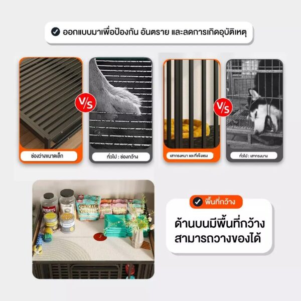 Pet Cage กรงสัตว์เลี้ยง คอกสุนัข บ้านสำหรับสุนัข กรงหมาขนาดใหญ่ รองรับน้ำหนักได้ 100KG - Image 11