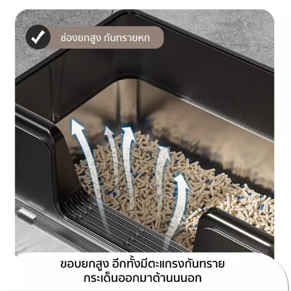 กระบะทรายแมว วัสดุสแตนเลส หน้ากว้าง50cm ไม่สะสมกลิ่นเหม็นติดกระบะ ล้างทำความสะอาดง่าย - Image 8