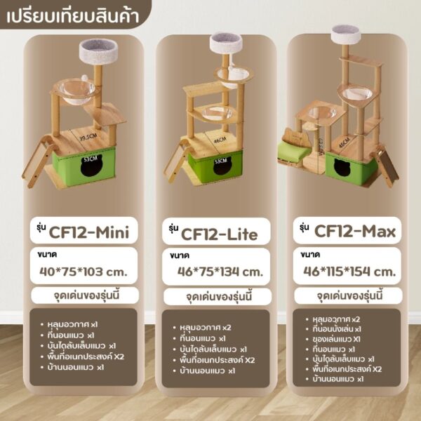 [NEW] [Bratvee] คอนโดแมว Cat Condo คอนโดแมวไม้ คอนโดสัตว์เลี้ยง ขนาดใหญ่ - Image 3