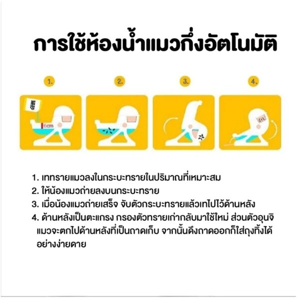 ✨ห้องน้ำแมว ห้องน้ำแมวกึ่งอัตโนมัติ ใช้งานง่าย มีตะแกรงแยกทราย ไม่ต้องตักเอง - Image 5
