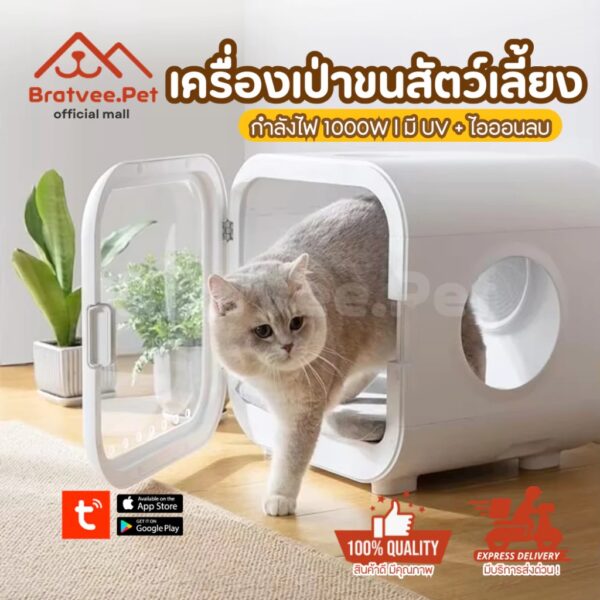 ตู้เป่าขนสัตว์เลี้ยง เครื่องเป๋าขนแมว กล่องเป่าขนสัตว์เลี้ยง 1000W มีให้เลือก 4 รุ่น