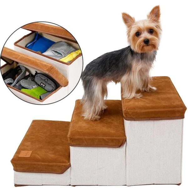 [DogLemi] [Bratvee] บันไดสัตว์เลี้ยง บันไดแมว 2in1 กล่องเก็บของ พับเก็บได้ - Image 11