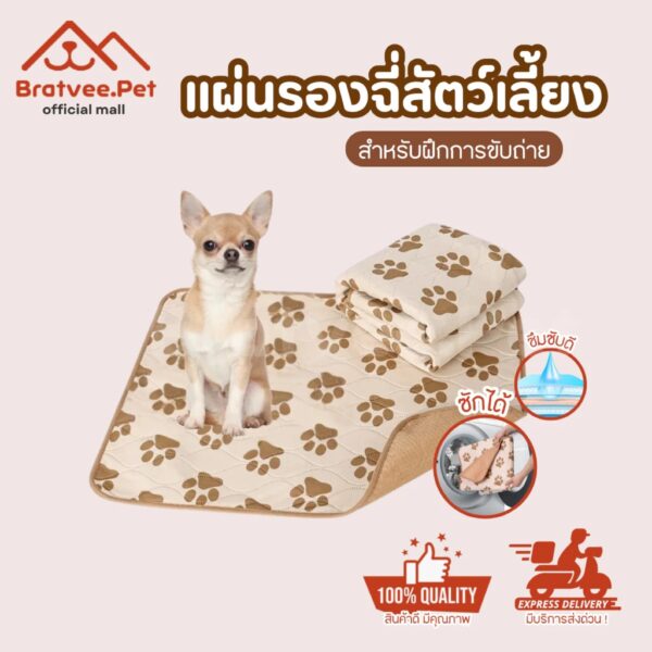 แผ่นรองฉี่สัตว์เลี้ยง Pet Pee Pad แผ่นรองฉี่สุนัข ดูดซับดี สามารถซักได้