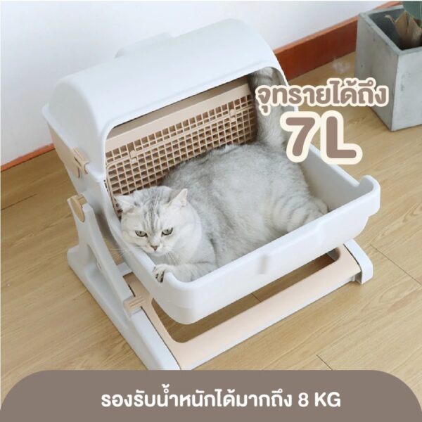 ✨ห้องน้ำแมว ห้องน้ำแมวกึ่งอัตโนมัติ ใช้งานง่าย มีตะแกรงแยกทราย ไม่ต้องตักเอง - Image 10