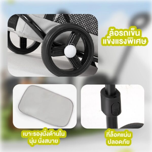 กระเป๋าใส่สัตว์เลี้ยง รถเข็นรุ่นมินิ กระเป๋าล้อลาก พับเก็บได้ แข็งแรง รับน้ำหนักได้เยอะ - Image 8