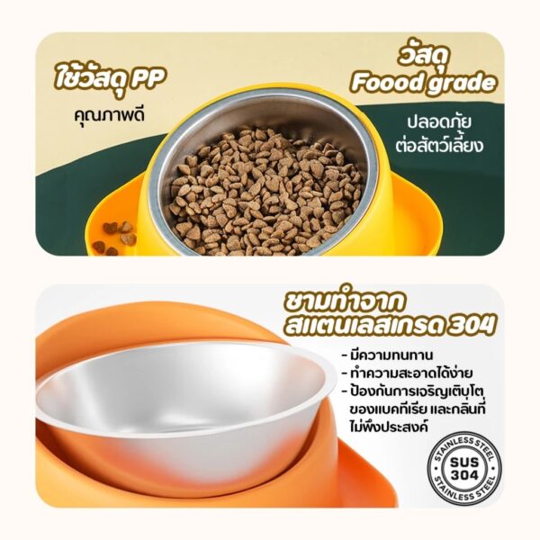 ชามกันมด ชามอาหารสัตว์เลี้ยง ชามสแตนเลส เกรด 304 ชามอาหารสุนัขและแมว - Image 6