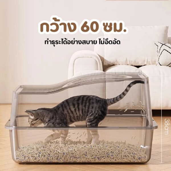 กระบะทรายแมว วัสดุสแตนเลส หน้ากว้าง60cm ไม่สะสมกลิ่นเหม็นติดกระบะ ล้างทำความสะอาดง่าย - Image 13