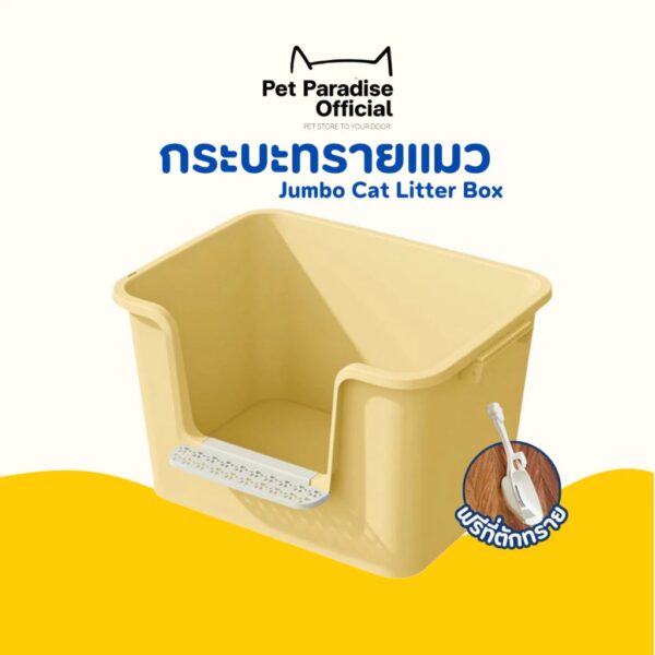 ✨กระบะทรายแมวจัมโบ้ ขนาด 60cm.(ไม่มีฝา) มีตะแกรงดักทราย ห้องน้ำแมวขนาดใหญ่