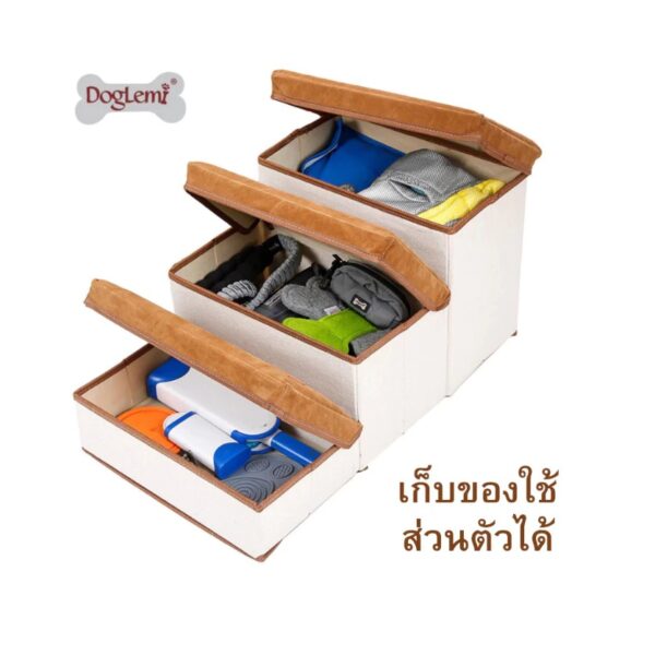 [DogLemi] [Bratvee] บันไดสัตว์เลี้ยง บันไดแมว 2in1 กล่องเก็บของ พับเก็บได้ - Image 13