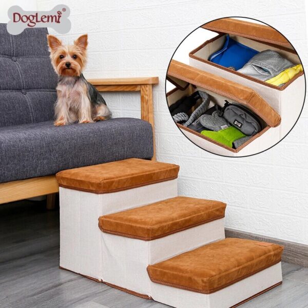 [DogLemi] [Bratvee] บันไดสัตว์เลี้ยง บันไดแมว 2in1 กล่องเก็บของ พับเก็บได้ - Image 10
