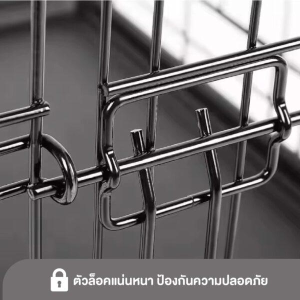กรงสัตว์เลี้ยงอเนกประสงค์ แบบพับเก็บได้ เข้า-ออกได้หลายทาง แข็งแรง ทนทาน รับน้ำหนักได้ดี - Image 10