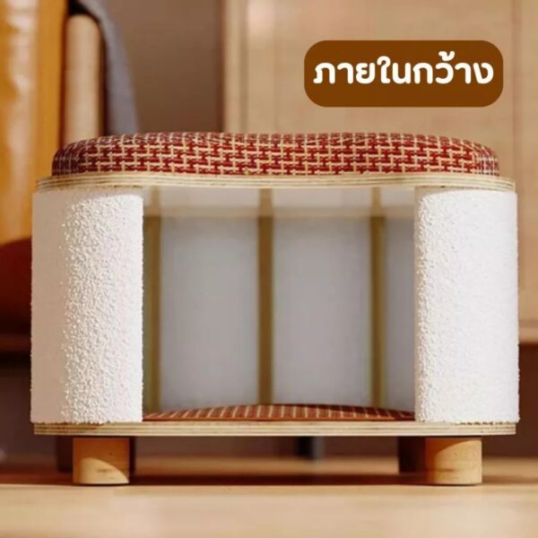[Bratvee] ที่นอนแมว 2in1 เก้าอี้สตูล เก้าอี้อเนกประสงค์ พร้อมที่นอนสำหรับแมว รับน้ำหนักได้ดี - Image 5