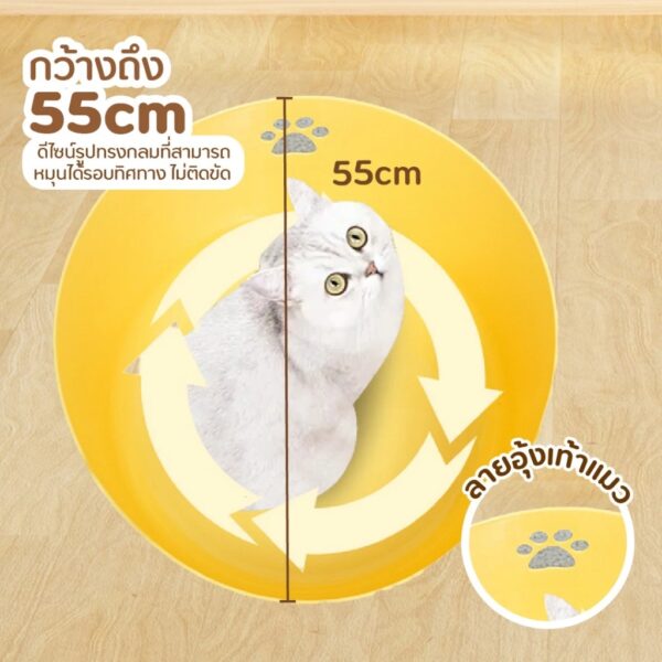 กระบะทรายแมว Cat Litter Box ห้องน้ำแมว รุ่นขอบสูง ไม่มีรอยต่อ แถมที่ตักทราย - Image 3