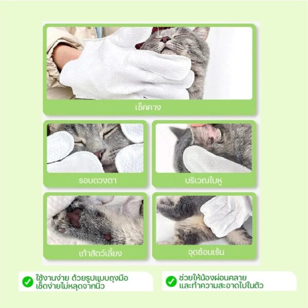 [Bratvee] Pet Grooming ถุงมือเช็ตตัว ถุงมืออาบน้ำแมว ถุงมือทำความสะอาดสัตว์เลี้ยง - Image 9